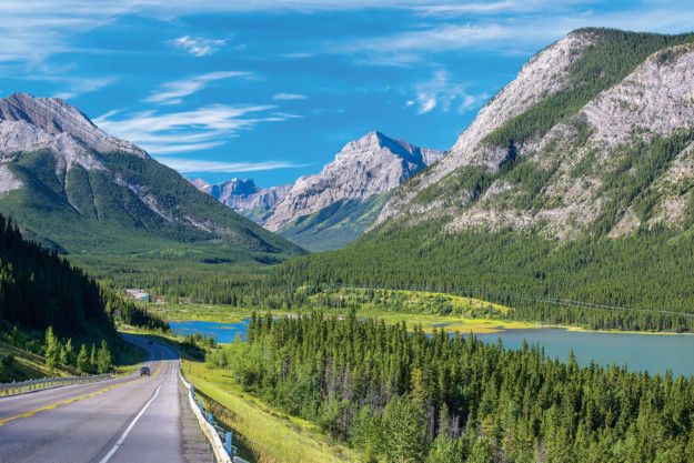 Mountain road in the Canadian Rockies