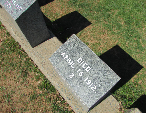a grey headstone that reads: 'died April 15, 1912.