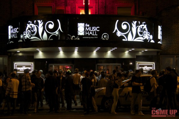 the entrance to Danforth music hall