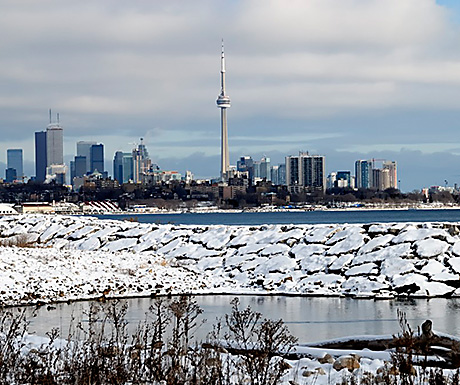 Toronto skyline after a snowfall