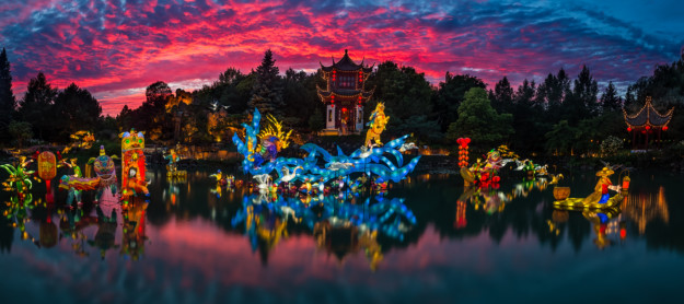 chinese performers celebrate new year in Montreal botanical garden