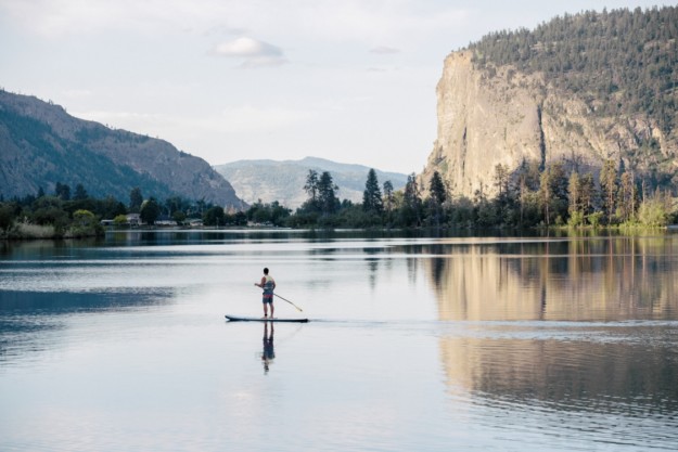 paddle boarding in vernon, british columbia