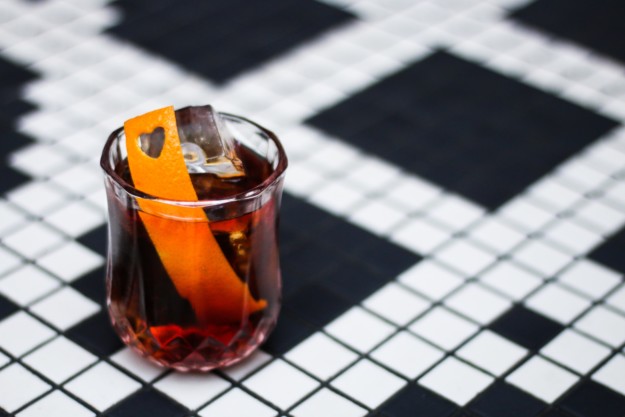 A cocktail on a table