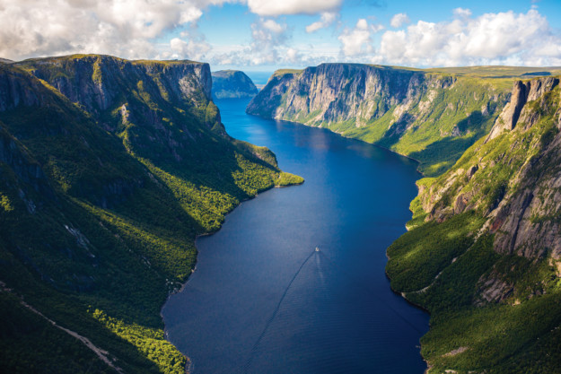 a view down the Gros Morne Fjord