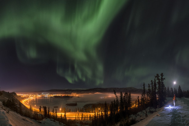 Evening and Aurora (Northern Light) images around Whitehorse, Yukon. Canada.