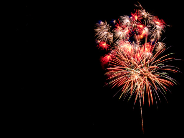 Fireworks in a night sky