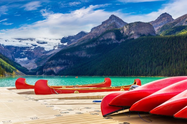 Canoes on Lake Louise