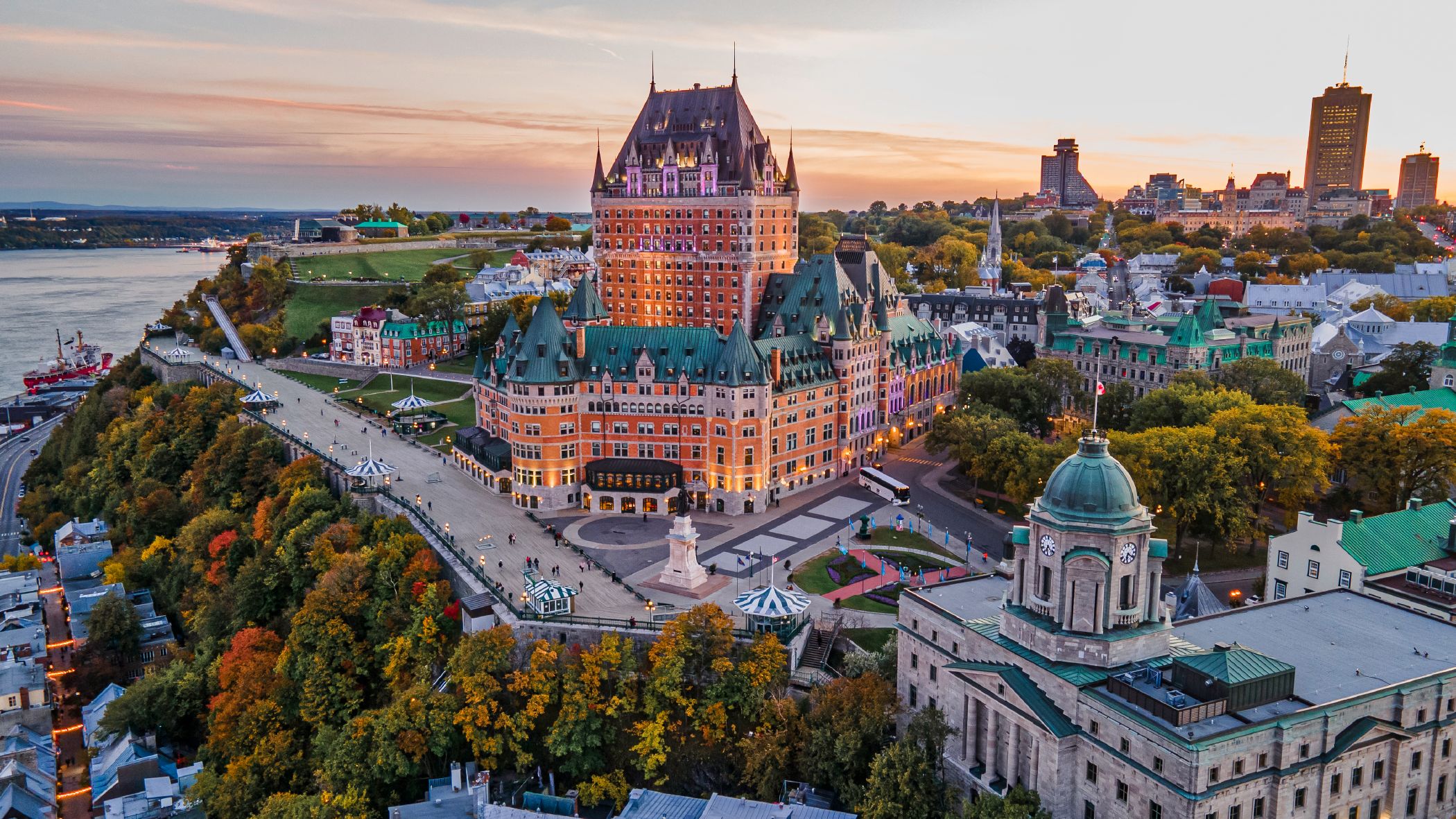 An aerial view over Quebec City