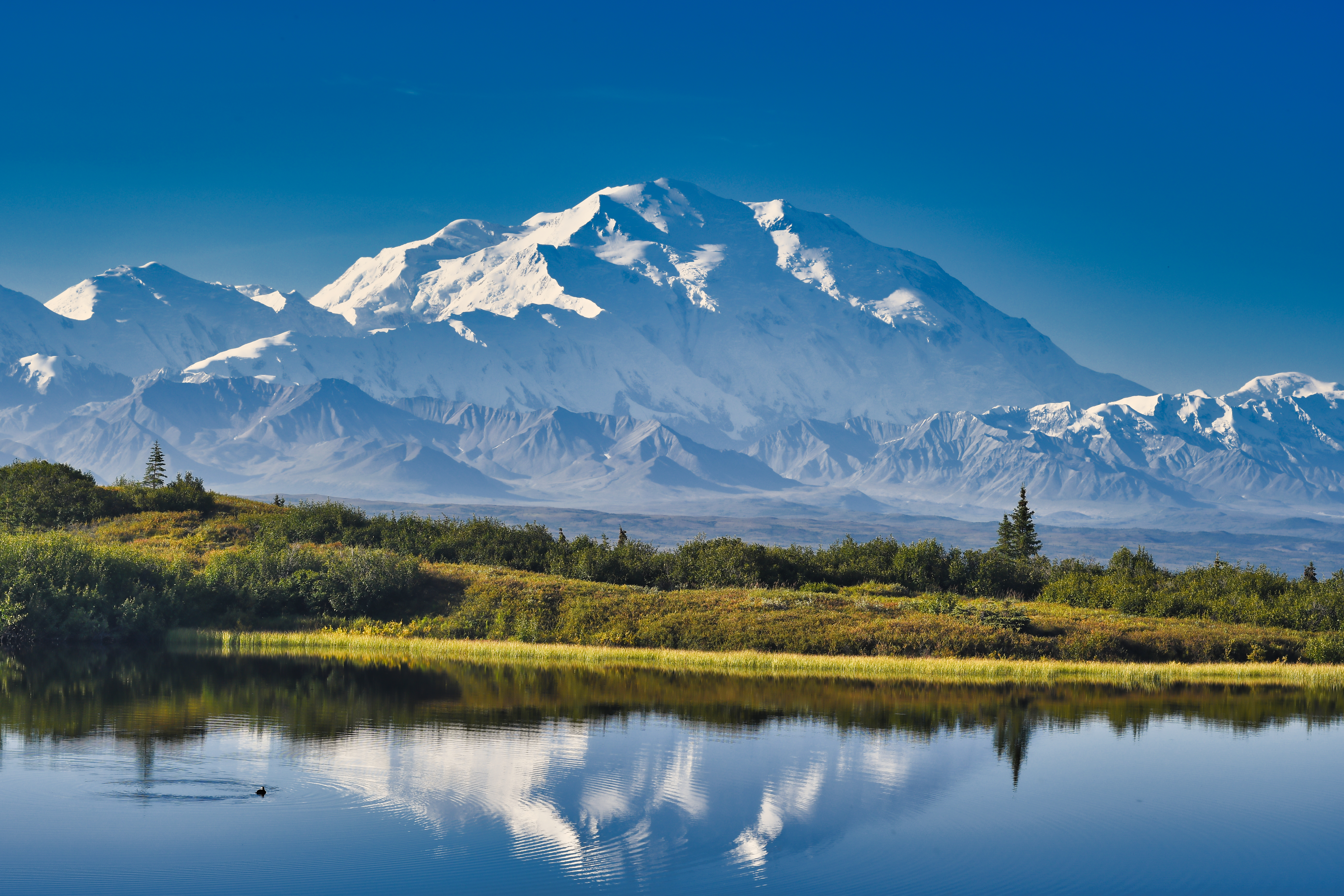 A mountain in the distance in Alaska