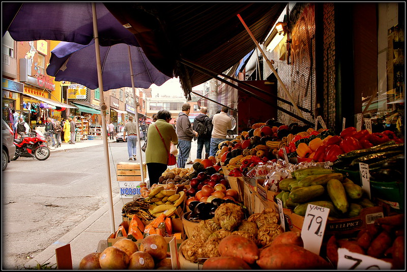 fresh produce at a food market