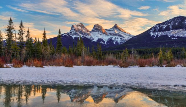 View of the Canadian Rockies near Canmore, Alberta