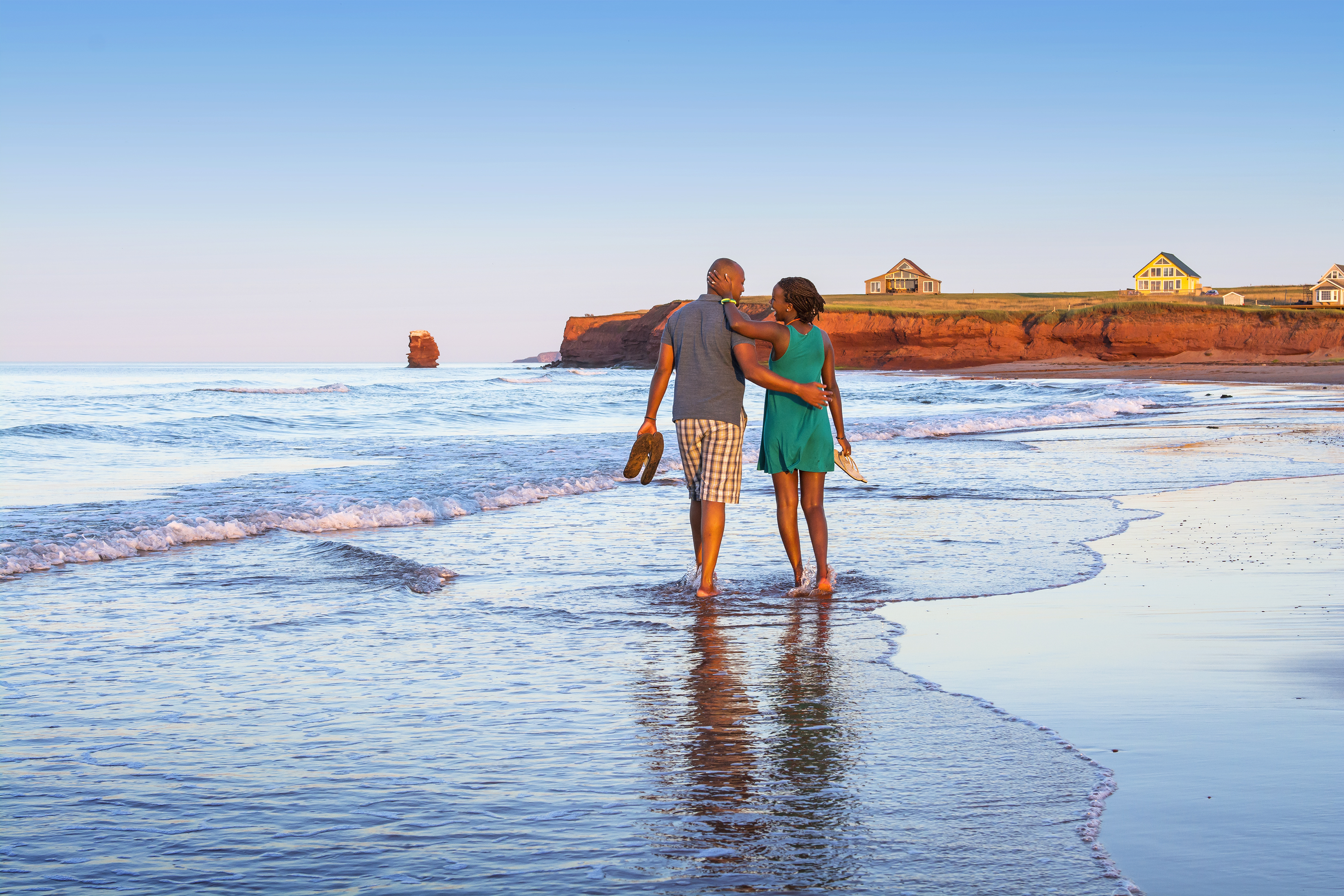 couple walking in prince edward island