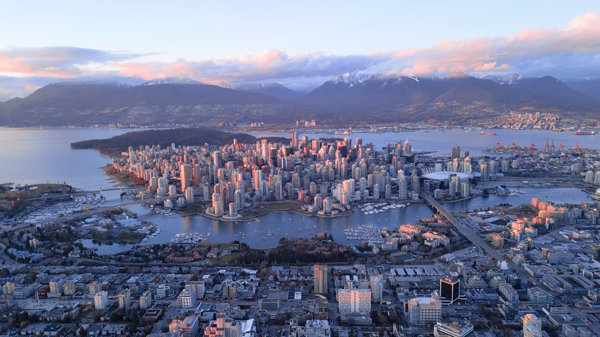 An aerial photograph of Vancouver