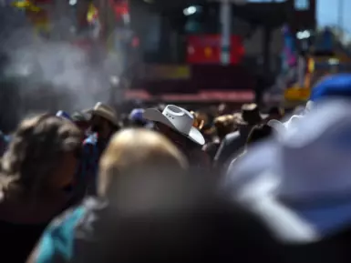 Cowboy hat in crowd