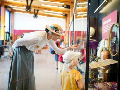 Woman and a child at the Heritage Park Historical Village