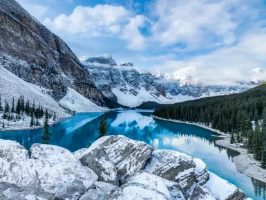 Moraine Lake, Banff National Park in Winter